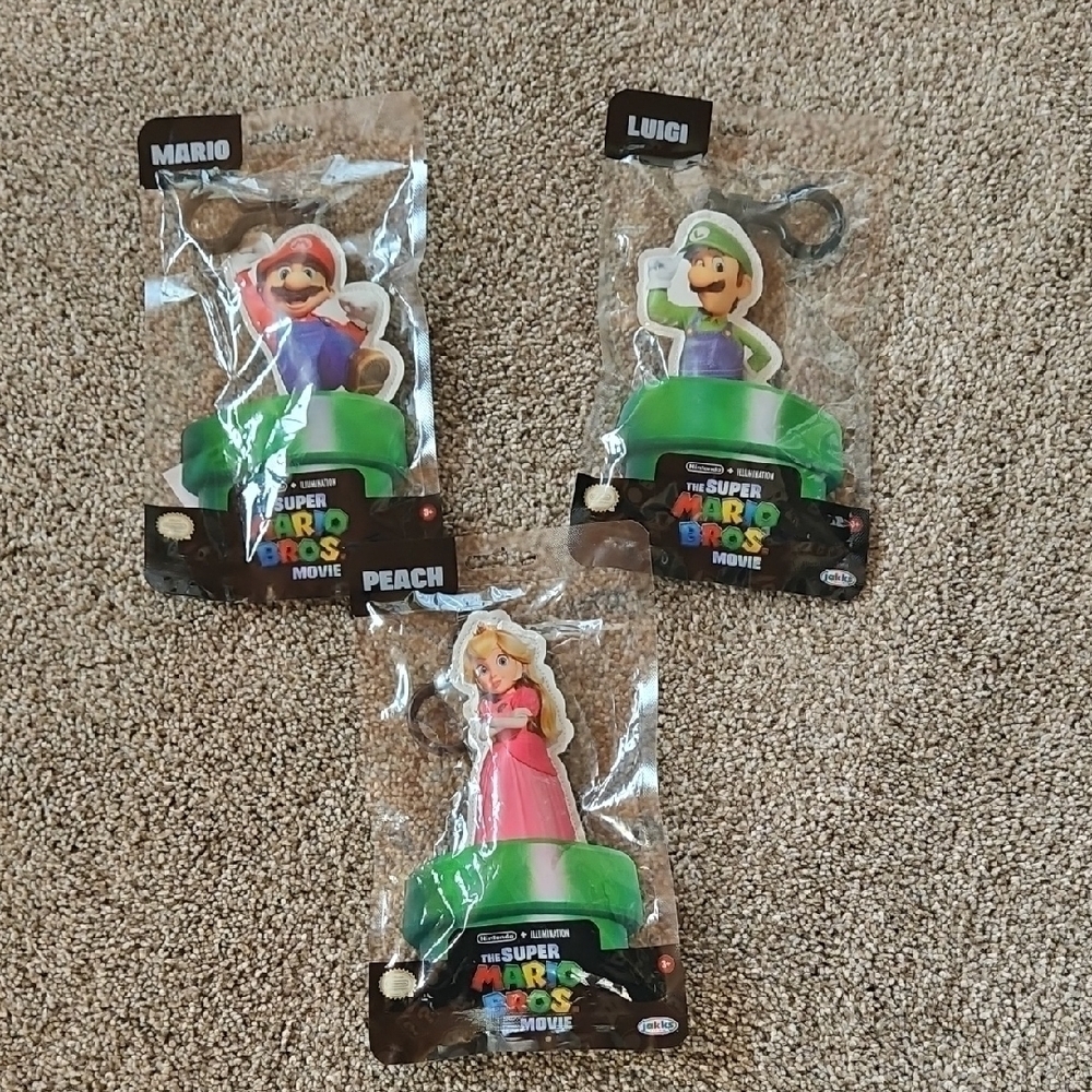 Nintendo Super Mario Bros. Movie Figures - Mario, Luigi, Peach